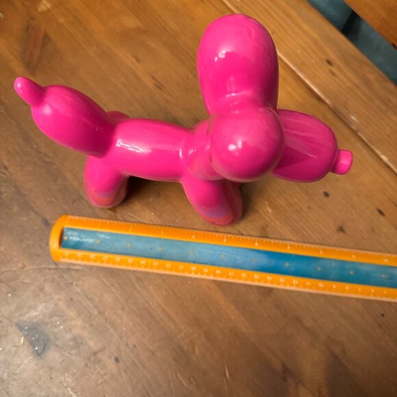 Balloon Dog Pink  Ceramic Figurine 7.5" Hx7" L Decorative Decor Statue Pop Art - Picture 7 of 8